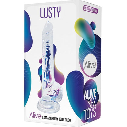 ALIVE - PÉNIS RÉALISTE LUSTY TRANSPARENT 18 CM