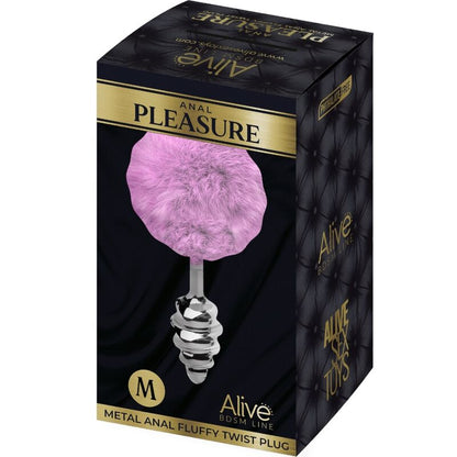 ALIVE - PLUG DE PLAISIR ANAL SPIRAL MÉTAL FLUFFY VIOLET TAILLE M