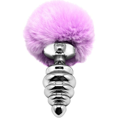 ALIVE - PLUG DE PLAISIR ANAL SPIRAL MÉTAL FLUFFY VIOLET TAILLE S