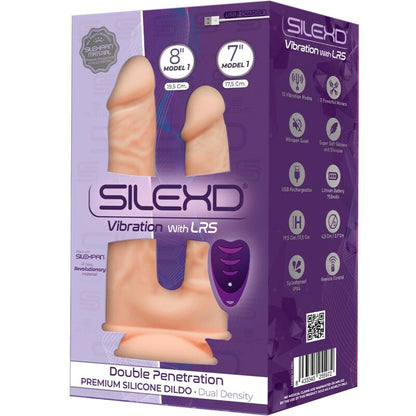 SILEXD - MODÈLE 1 VIBRATEUR PÉNIS RÉALISTE DOUBLE PÉNÉTRATION PREMIUM SILEXPAN SILICONE TÉLÉCOMMANDE 17.5 / 19.5 CM