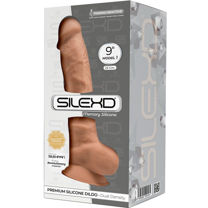 SILEXD - MODÈLE 1 PÉNIS RÉALISTE PREMIUM SILEXPAN SILICONE CARAMEL 23 CM