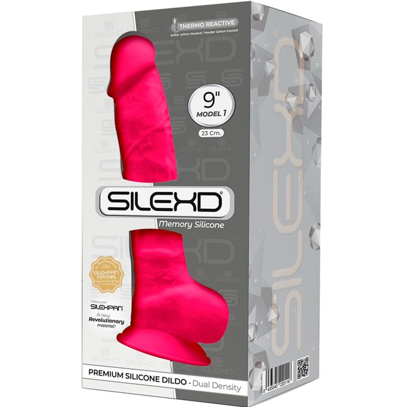 SILEXD - MODÈLE 1 PÉNIS RÉALISTE PREMIUM SILEXPAN SILICONE FUCHSIA 23 CM