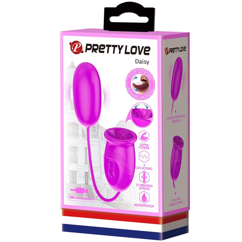 PRETTY LOVE - VIBRATEUR RECHARGEABLE DAISY DUAL EGG VIOLET