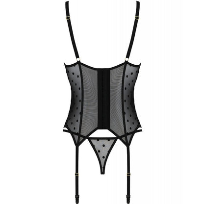 PASSION - CORSET ET STRING MARINA NOIR S/M