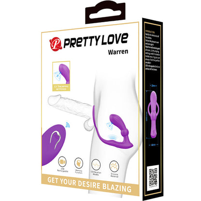 PRETTY LOVE - ANNEAU ANAL ET VIBRATEUR WARREN VIOLET