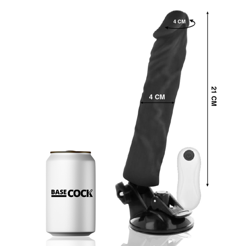 BASECOCK - VIBRATEUR RÉALISTE TÉLÉCOMMANDE NATUREL 21 CM -O- 4 CM