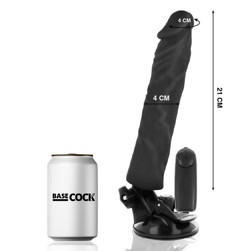 BASECOCK - VIBRATEUR RÉALISTE TÉLÉCOMMANDE NATUREL 21 CM -O- 4 CM