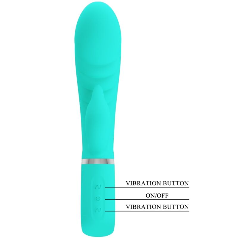 PRETTY LOVE - VIBRATEUR MULTIFONCTION G-SPOT PRESCOTT VERT AQUA