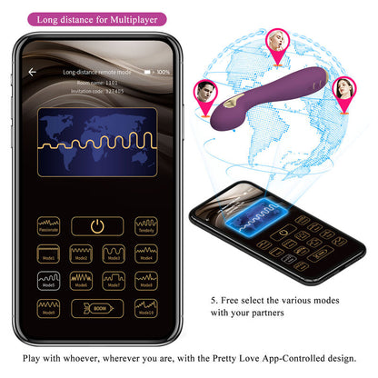 PRETTY LOVE - VIBRATEUR ELECTROSHOCK HECTOR PAR APP CONTROL VIOLET