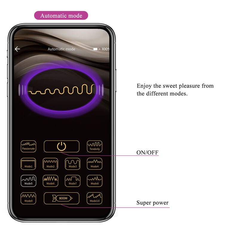 PRETTY LOVE - VIBRATEUR ELECTROSHOCK HECTOR PAR APP CONTROL VIOLET