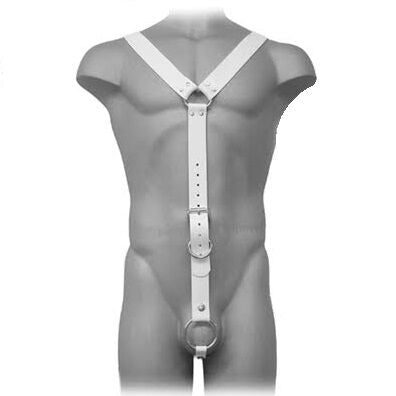 LEATHER BODY - HARNAIS DE HOMME BLANC