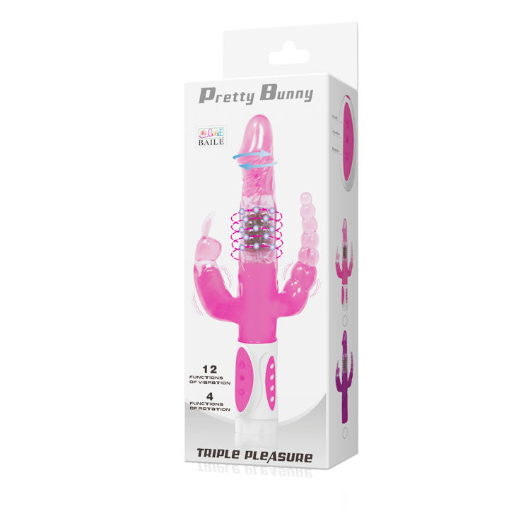 BAILE - PRETTY BUNNY TRIPLE VIBRATEUR ROTATEUR