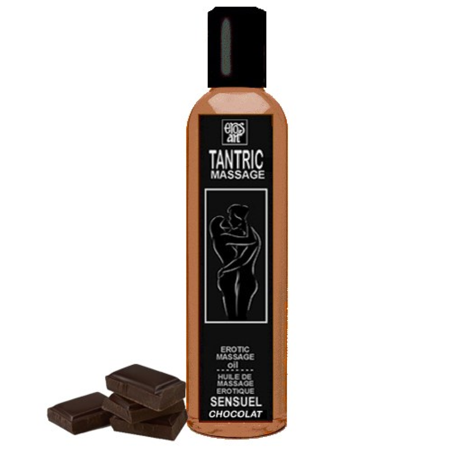 EROS-ART - HUILE DE MASSAGE TANTRIQUE NATURELLE ET APHRODISIAQUE AU CHOCOLAT 200 ML