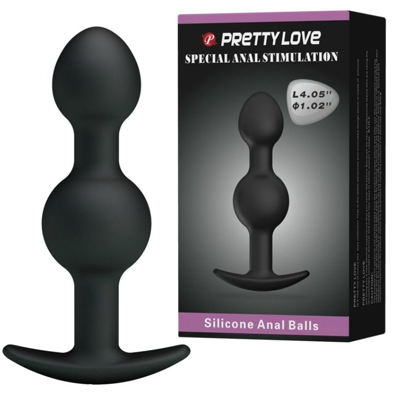 PRETTY LOVE - BALLES ANAL EN SILICONE SPÉCIALE STIMULATION 10.3 CM NOIRES