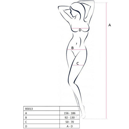 PASSION - FEMME BS013 BODYSTOCKING ROUGE TAILLE UNIQUE