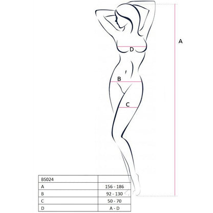 PASSION - FEMME BS024 BODYSTOCKING BLANC TAILLE UNIQUE