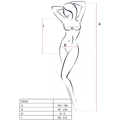 PASSION - FEMME BS035 BODYSTOCKING BLANC TAILLE UNIQUE