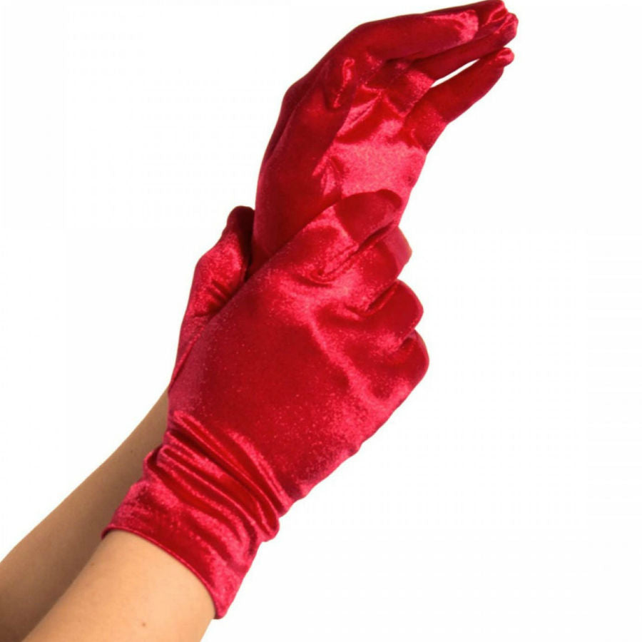 LEG AVENUE - GANTS SATIN ROUGE