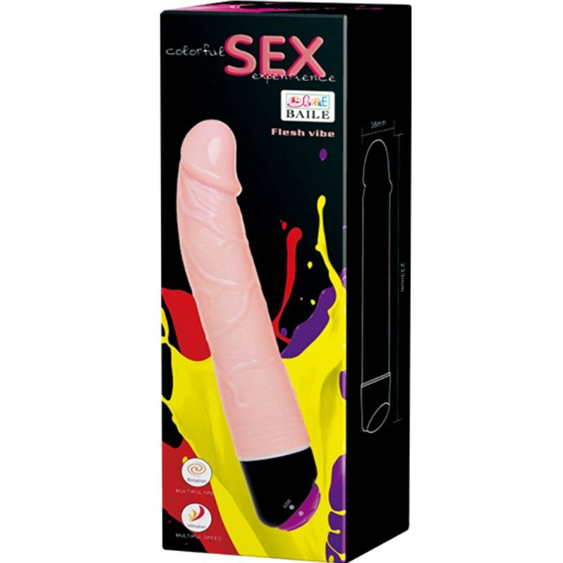 BAILE - VIBRATION ET ROTATION SEXUELLES COLORÉES 24 CM