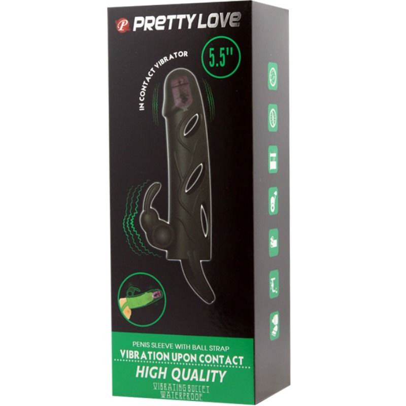 PRETTY LOVE - HOUSSE EN SILICONE AVEC VIBRATION 14 CM 2.0