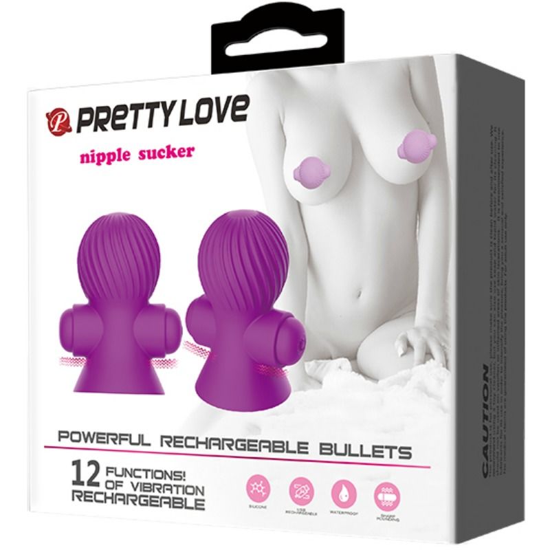 PRETTY LOVE - STIMULATEURS DE NIPPLE 12 MODES VIBRATION LILAS