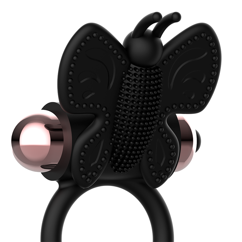 COQUETTE TOYS - COCKRING PAPILLON AVEC VIBRATEUR NOIR/ OR