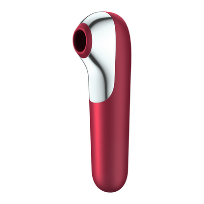 SATISFYER - VIBRATEUR ET ASPIRATION DUAL LOVE AVEC AIR PULSÉ ROUGE