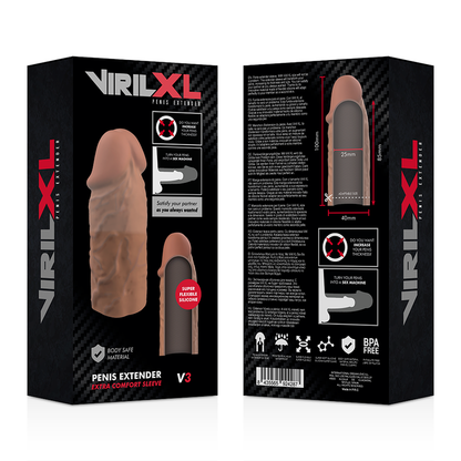 VIRILXL - EXTENSION DE PÉNIS MARRON EN SILICONE LIQUIDE V3