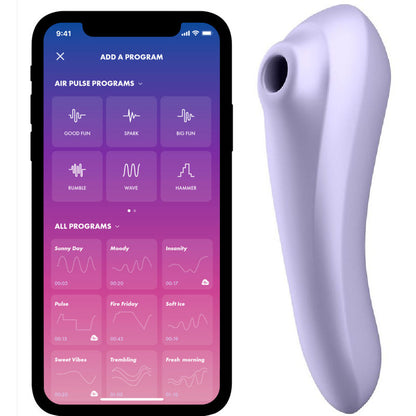 SATISFYER - VIBRATEUR DUAL PLEASURE AIR PULSE MAUVE